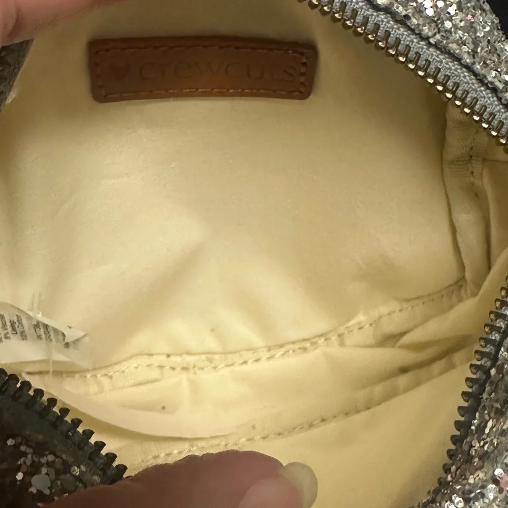 Crewcuts Silver Glitter Emoji Crossbody Bag